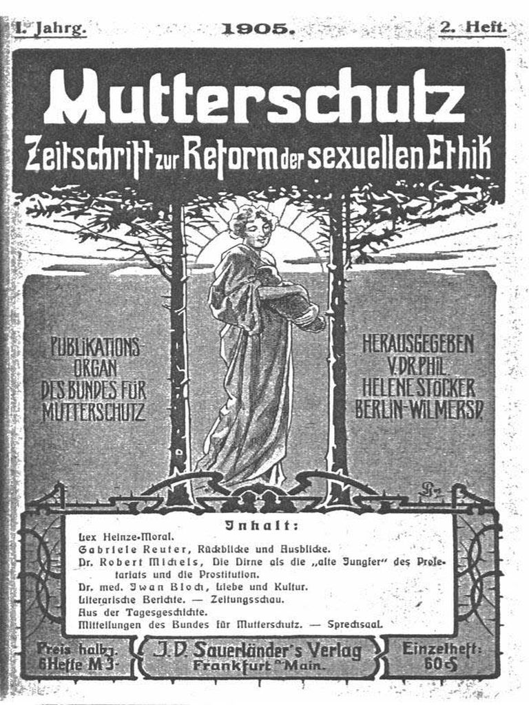 Mutterschutz Zeitschrift von Helene Stöcker